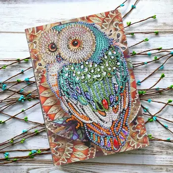 

50 Pages A5 Drawing Notebook Craft DIY Special Shaped Diamond Painting Diary Book Diamond Embroidery Notebook for Girls Gift