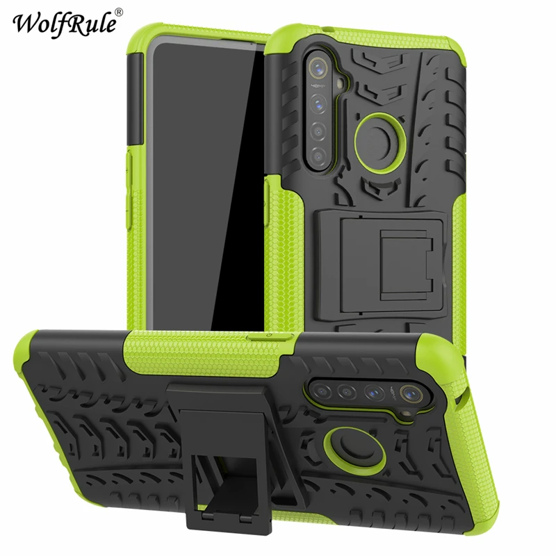 Чехол Wolfrule для Oppo Realme Q чехол двухслойная Броня TPU + PC противоударный телефона Coque 6