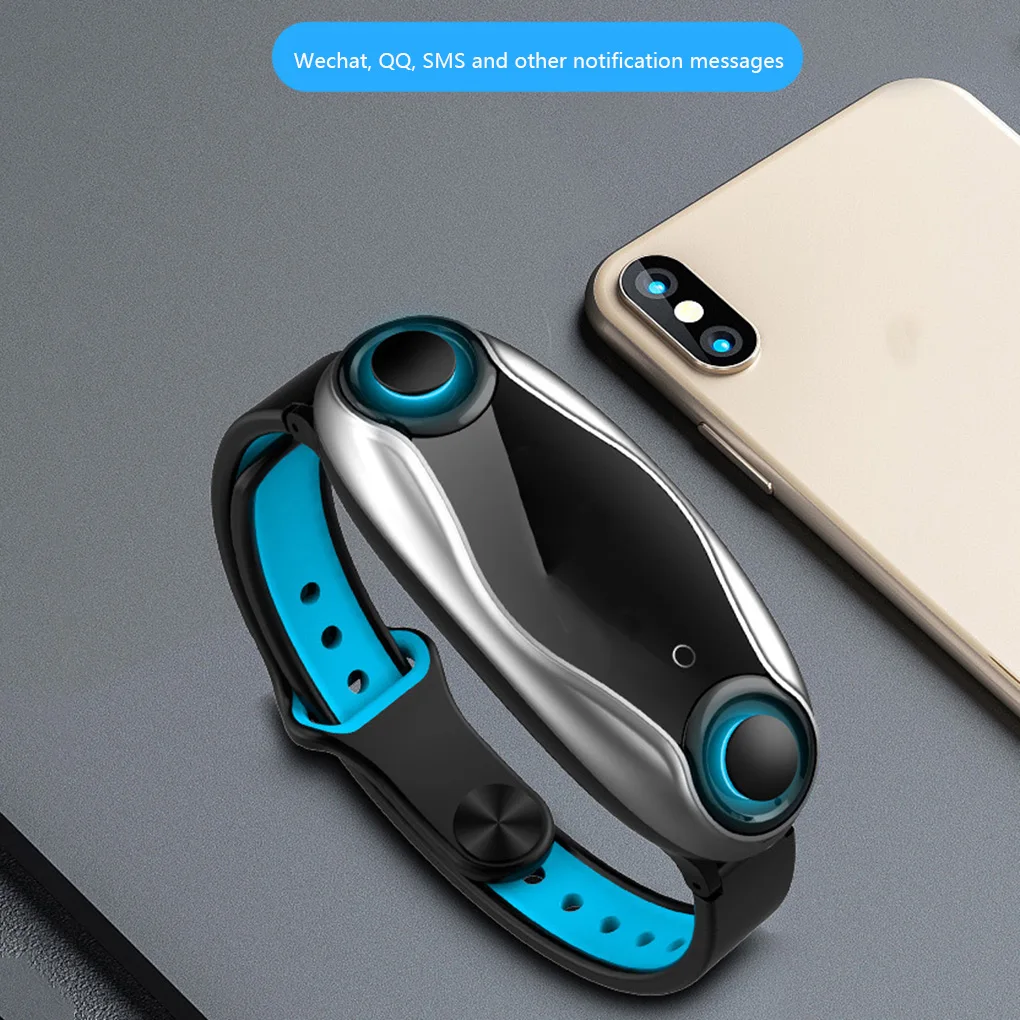 T90 2-в-1 Bluetooth наушники со светодиодными огнями 5,0 Беспроводной наушники Фитнес смарт-браслет Давление монитор сердечного ритма Смарт часы