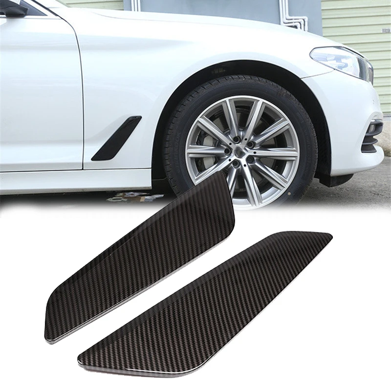 2PCS/set Car Out Side Vent Air Flow Outlet Sticker Decoration For BMW G30 G38 New 5 Series 2017 2018 Fender Wind Port Cover Trim