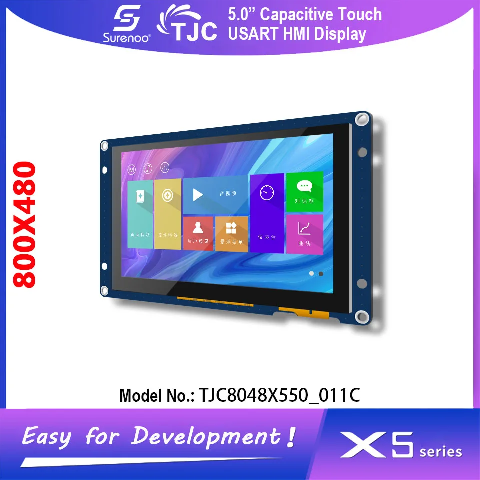 

5.0" 800X480 TJC8048X550 USART HMI Intelligent Serial TFT LCD Module Display Resistive Capacitive Touch Panel for Arduino