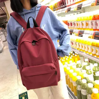 

Women Canvas Backpack Large Capacity Daypack Travel Student Bookbag Teenage Girls Schoolbag