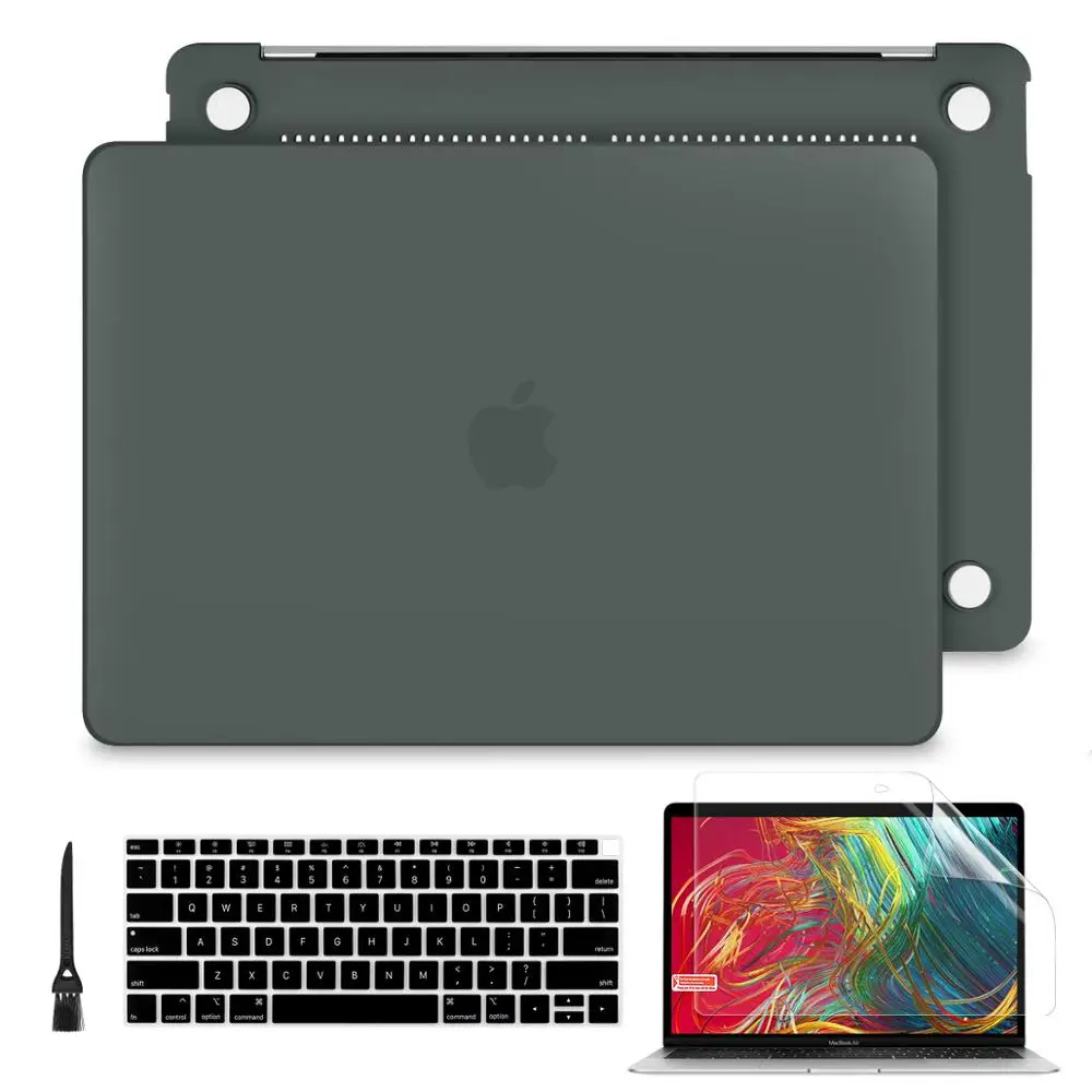 Midnight green Матовый полночный зеленый чехол для ноутбука Macbook Air 13 Pro retina 13 ''15" Touch bar A2159 A1989 A1932 модель - Цвет: Midnight green
