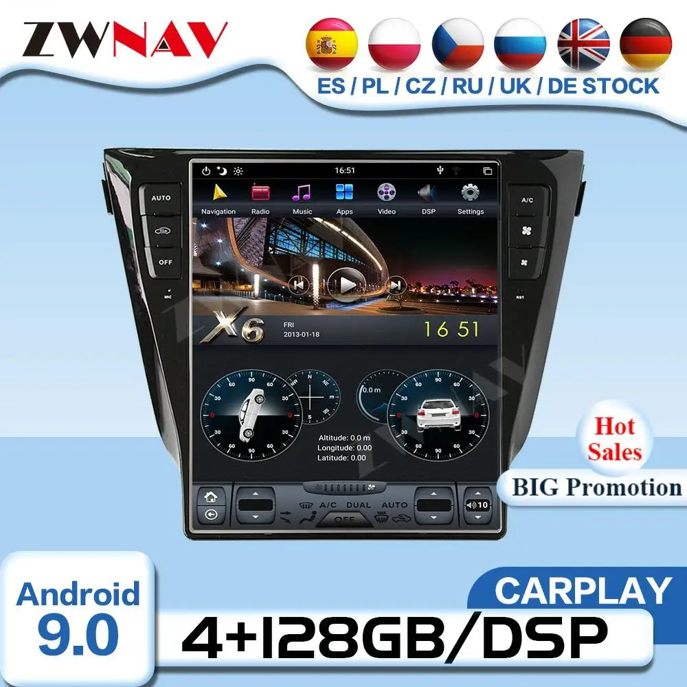 Carplay экран Tesla Android видеоплеер для Nissan Qashqai 2013 2014 2015 2016 2017 2018 радио ресивер аудио