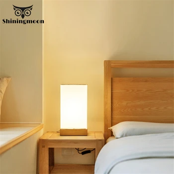 

Nordic Glass LED Table Lamp Modern Solid Wood Table Lights Bedroom Bedside Table Lamps Reading Learning Home Deco Desk Light