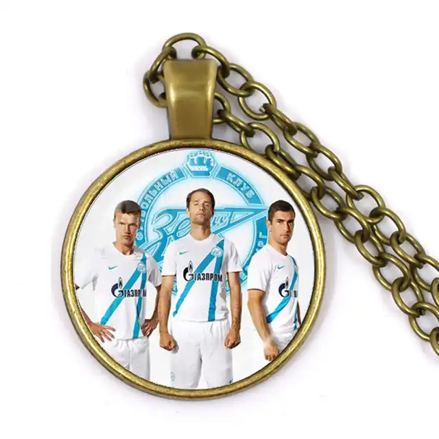 FC Zenit ST футбольный клуб 25 мм стеклянный ожерелье с кабошоном футбольный клуб подвеска с логотипом ювелирные изделия для женщин мужчин вентиляторы подарок