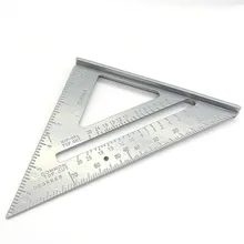 Outil de mesure Triangle règle carrée en alliage d'aluminium rapporteur de vitesse onglet pour charpentier Tri-carré ligne Scriber scie Guide