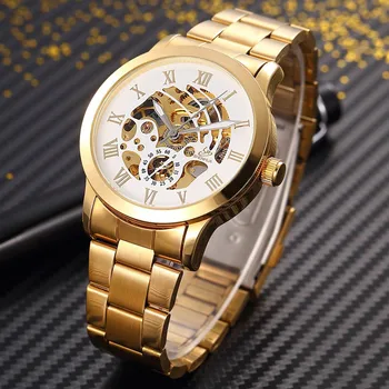 

2020 New SHENHUA Luxury Gold Watches Men Skeleton Watches Men Automatic Self Wind Mechanical Watches Reloj Hombre Zegarek Meski