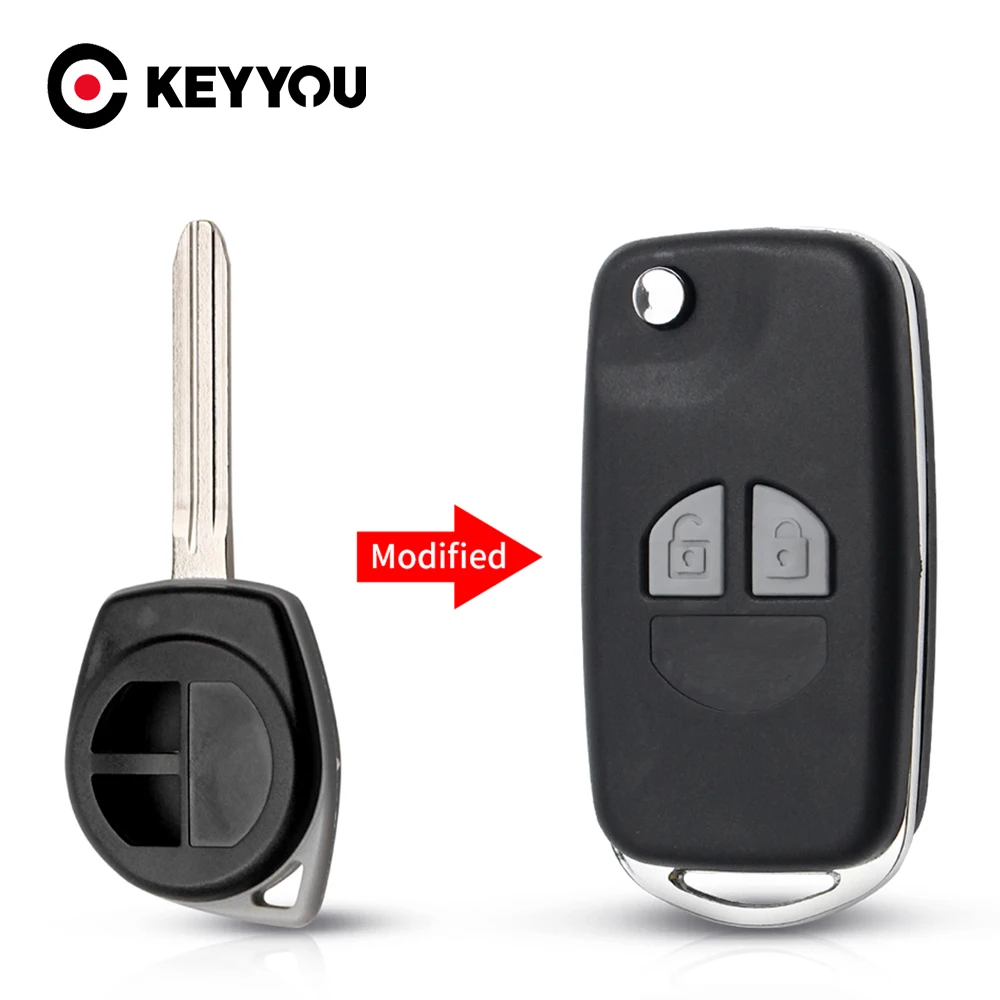 

Чехол для ключей KEYYOU с откидной крышкой и дистанционным управлением для Suzuki SX4 Swift Grand Vitara модифицированный брелок для ключей с 2 кнопками