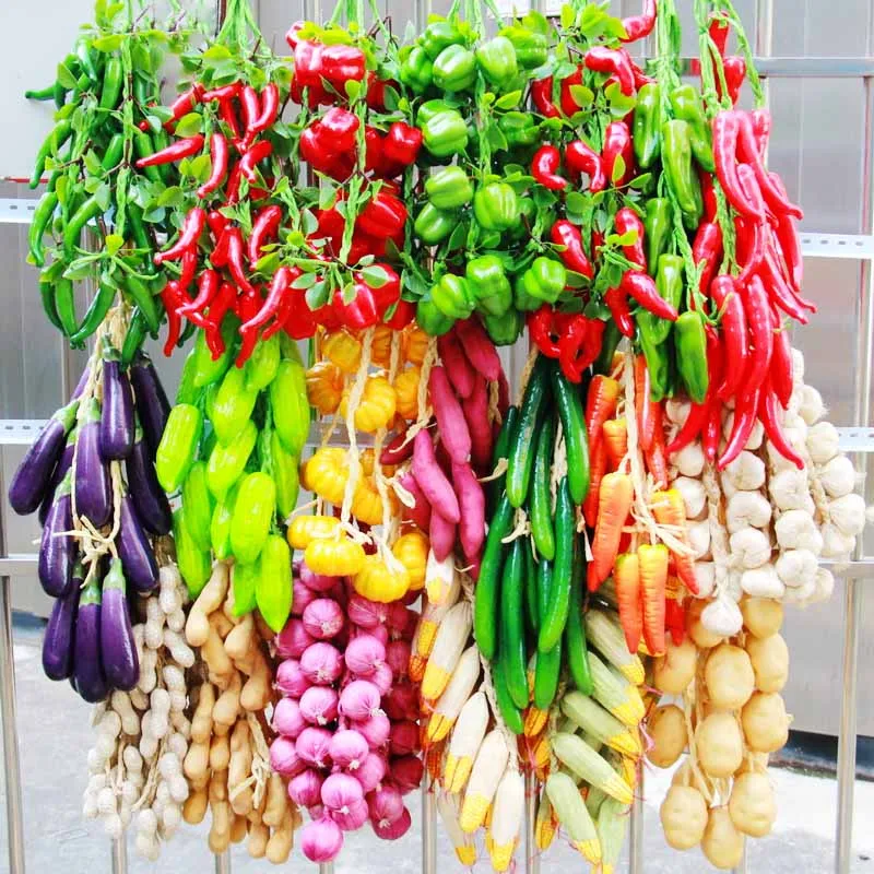 Artificial Simulation Food Vegetables Fake Chili Pepper Fruits Grapes Photography Props Home Decoration Christmas Wall Decor food model food photography props kitchen food toys vegetable ornaments
