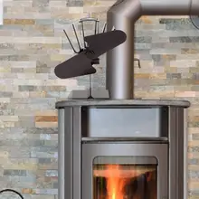 Cheap 2/6 Blades Heat Powered Stove Fan Log Wood Burner Ecofan Quiet Black Home Fireplace Fan Efficient Heat Distribution Wood Stove #