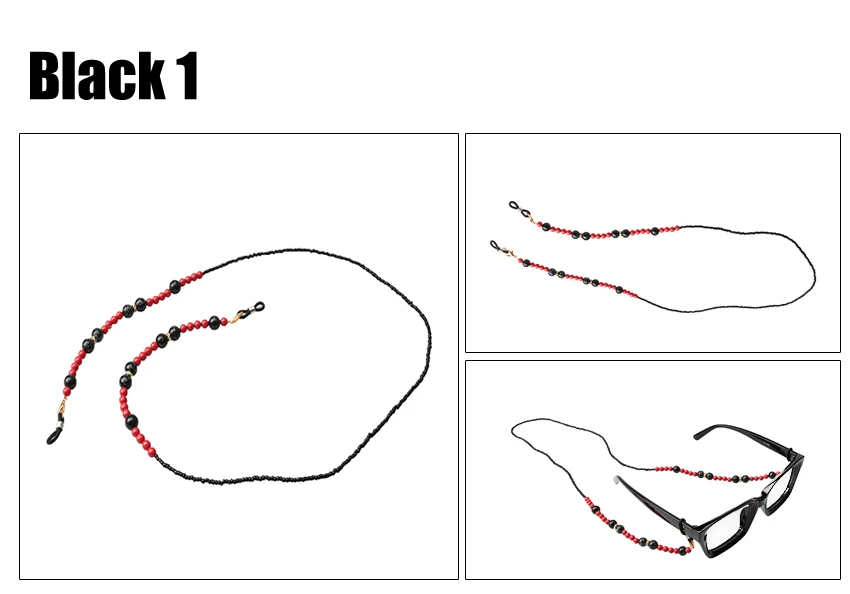 SOOLALA солнцезащитные очки ремешок Нескользящие очки шнур глаз очки цепь Очки бусины очки для чтения ремешок с подарочной коробкой