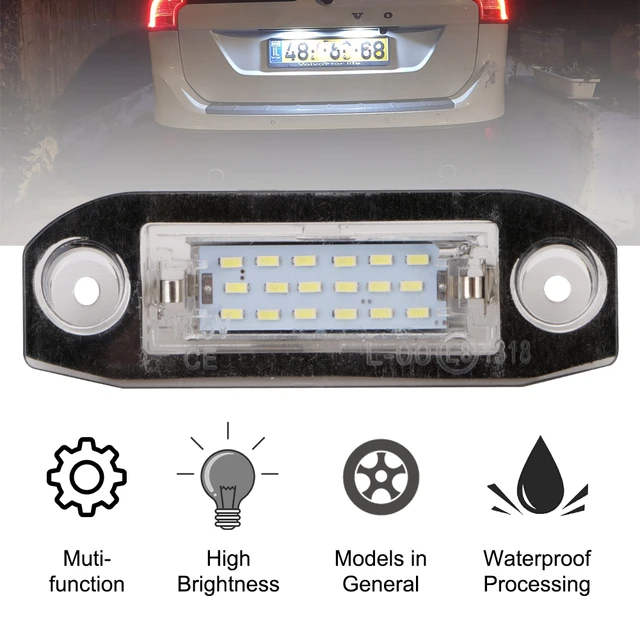 For Volvo C30 XC60 XC70 XC90 S40 S60 LED License Number Plate