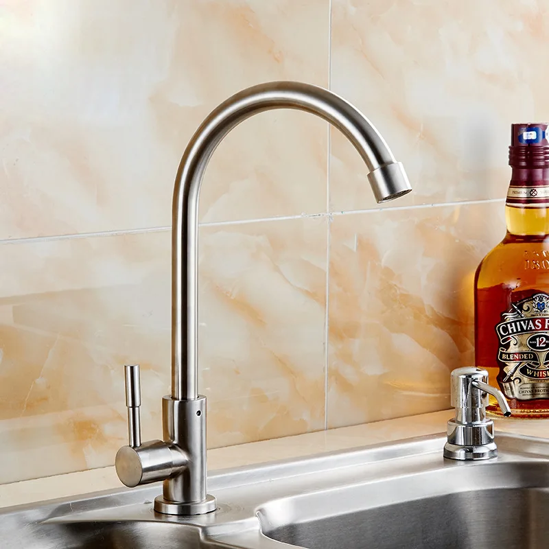 

Home Improvement 304 Stainless Steel Kitchen Faucet Washing Basin Single Cold Faucet-360 ° Rotating Manufacturers Direct Selling