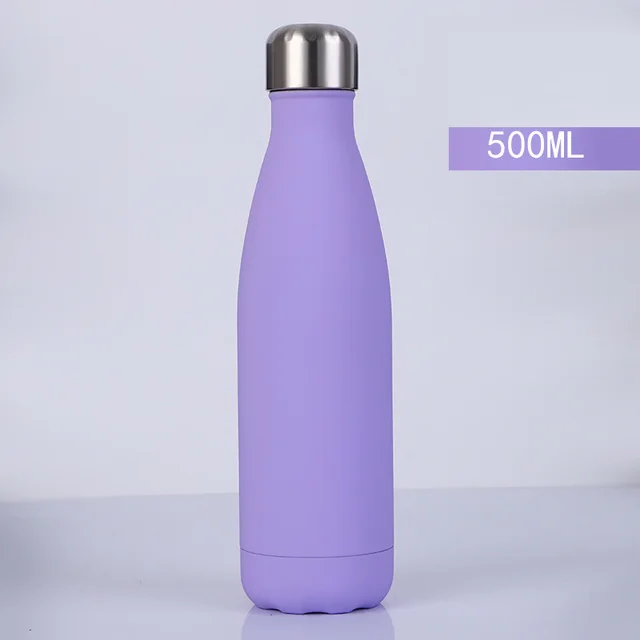 Personalised Pastel Water Bottles 500mL Slim Drink Bottle Custom Bottles With Decal Birthday Gifts Christmas Gifts Purple