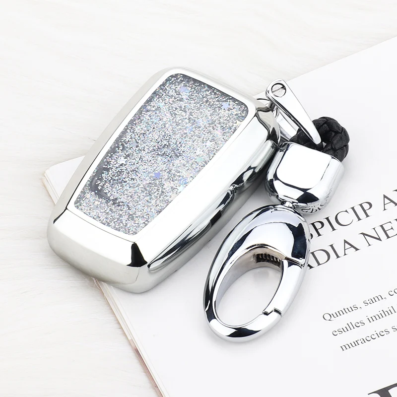 

Beautiful Quicksand Soft TPU Car Key Cover Case Shell For Toyota Camry Corolla C-HR CHR Prado 2018 keyring chain Auto Accessory