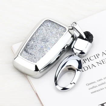 

Beautiful Quicksand Soft TPU Car Key Cover Case Shell For Toyota Camry Corolla C-HR CHR Prado 2018 Keyring Chain Auto Accessory