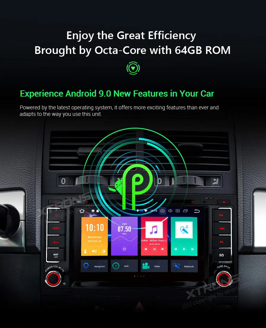 Clearance XTRONS 7" Android 9.0 Octa Core 64G ROM 4G RAM Car DVD Player Multimedia GPS System Custom Fit for Volkswagen 2004-2011 5
