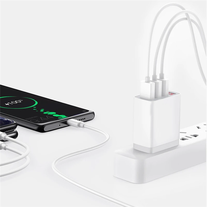 ROCK USB зарядное устройство для iphone зарядное устройство светодиодный дисплей 3 USB 5V 3A Быстрая зарядка настенное зарядное устройство для iphone huawei Xiaomi Max 2.4A зарядное устройство