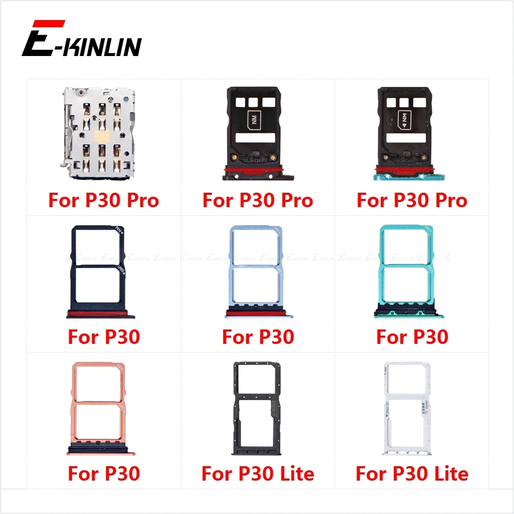 

Micro SD Sim Card Tray Socket Slot Adapter Connector Reader For HuaWei P30 Pro Lite Container Holder Replacement Parts