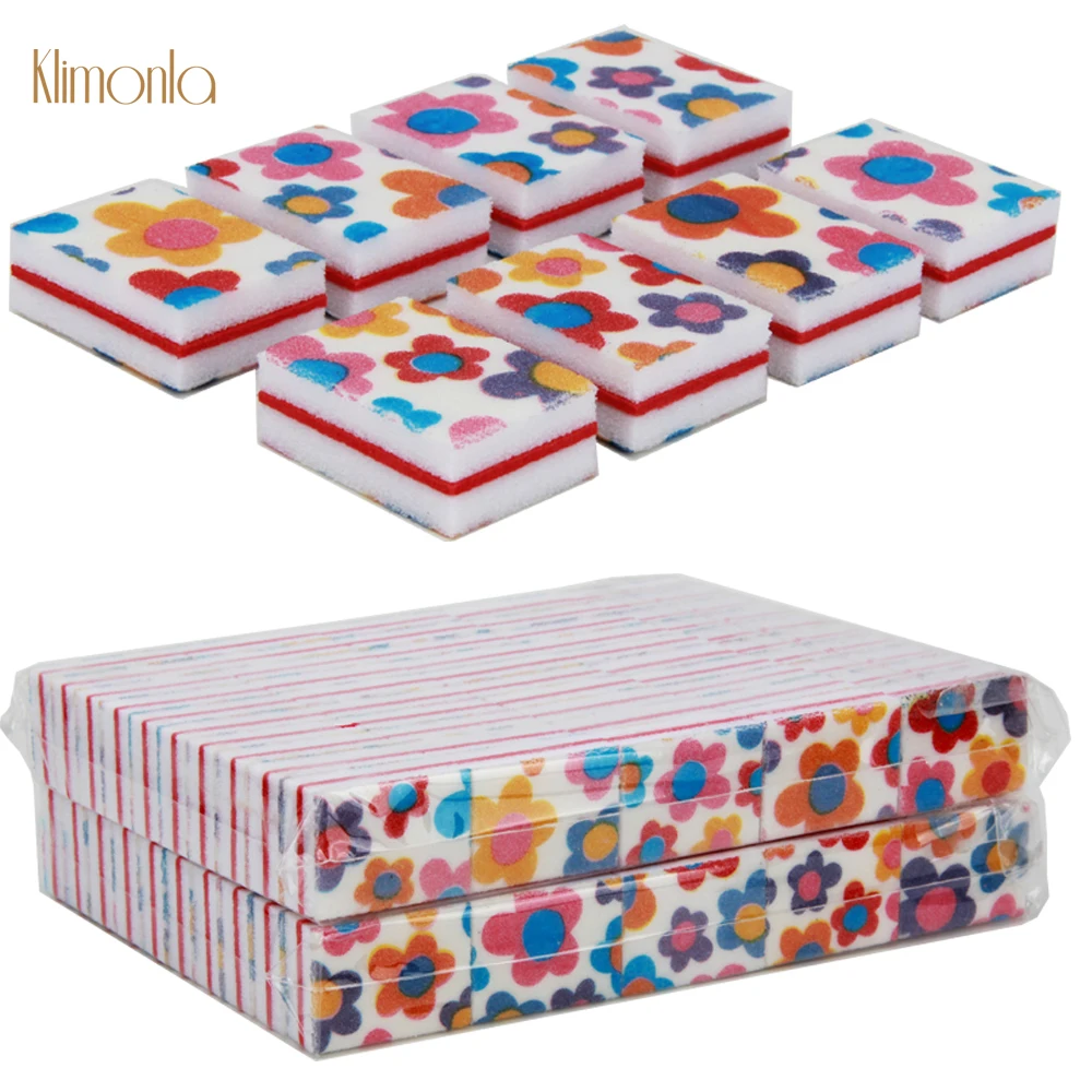 

200Pcs Mini Nail Files Block Square Flower Sponge Nail Buffer Emery Board Double-side Sanding Manicure Nail Accessories Tools