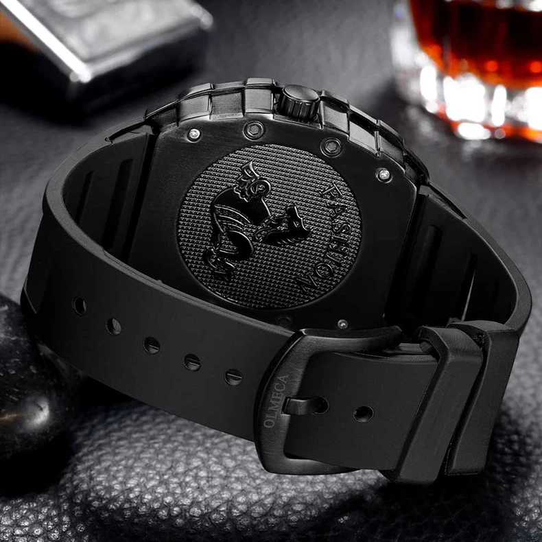 OLMECA полые Мужские кварцевые наручные часы с квадратным Relogio Masculino спортивные Бизнес мужской часы Boss браслет для мужа Для мужчин час XF3155