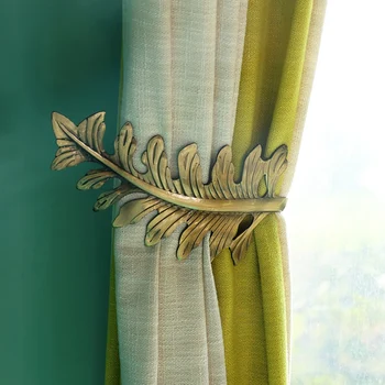 

Window Curtain Holder Living Room Curtain Holdback Europe Curtains Decoration Accessories Tie Back Leaves Curtain Hooks Bronze