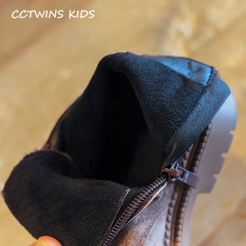 CCTWINS/детская обувь; коллекция года; зимняя детская обувь из натуральной кожи; брендовые Ботинки martin для мальчиков; Детские Модные ботильоны для девочек; MB137