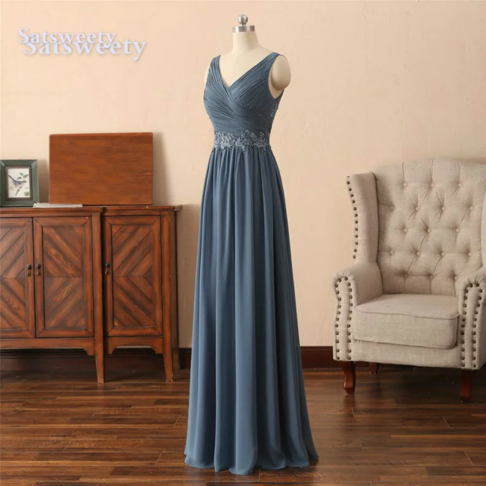 Vestido madrinha серое платье подружки невесты длинное шифоновое платье в пол для свадебной вечеринки robe demoiseur d'honneur