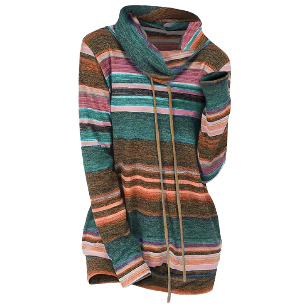 Wipalo Women Sweater 2019 Rawstring Collar Striped Knitwear Autumn Long Sleeves Cowl Neck Pullovers Sweaters Female Tops | Женская