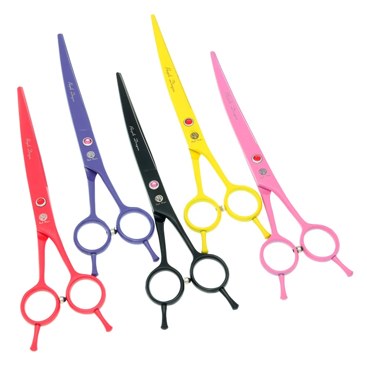 

7.0" Purple Dragon Pet Grooming Scissors Colorful Japan Steel Dog Shears Straight &Thinning&Curved Scissors Dog Trimmer LZS0652