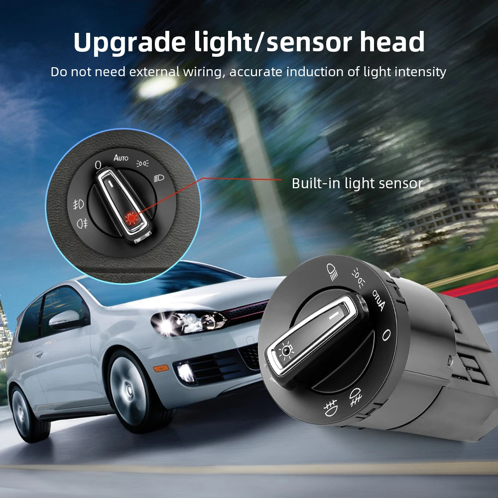 AUTO Headlight Head Lamp Switch 2021 New Light Sensor Upgrade Module For VW  Golf Jetta MK5 6 Tiguan Touran Passat Polo Bora