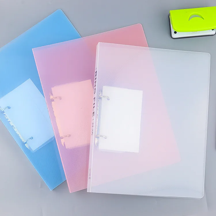 

A4 2-holes PP Clip File Folder Matte Loose Leaf Binder Notebook Cover Diary Coil Ring Binder Seperate Planner