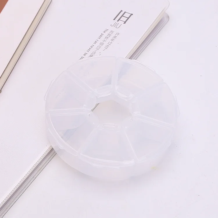 

N00854 Creative Circle Qige Box Qige Rotating Seven Days Portable New Style Multifunctional Storage Box