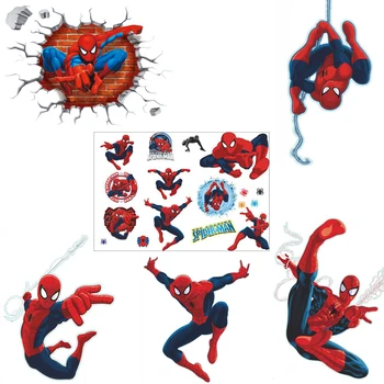 

Wall Stickers 3D Spider Man Stickers Home Wall Decor Kids Room Bedroom Decoration DIY Cartoon Poster Mural Wallpaper Wall Decals