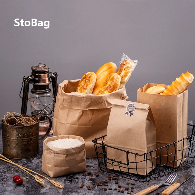 StoBag 100 шт. посылка из крафт-бумаги печенье хлеб сделай сам украшения для тортов