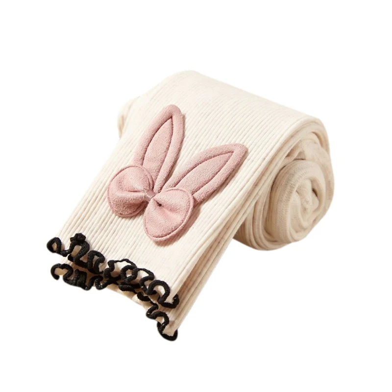 Обтягивающие штаны для маленьких девочек, 1 предмет, эластичные теплые леггинсы с принтом в виде кроличьих ушек - Цвет: 4