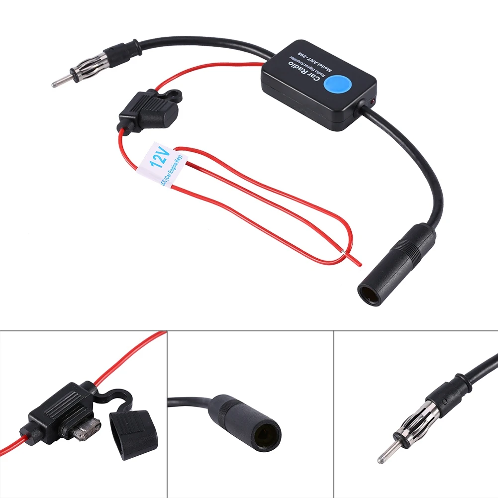 

12V Universal Car Aerial Signal Reception Antenna FM Radio Amplifier​​ Low Harmonic Distortion Anti-Interference