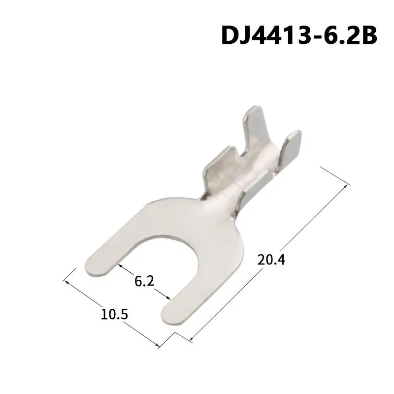 100 шт DJ4413-6.2B CrimpTerminals холодный обнаженный терминал вилка Y-типа терминалы