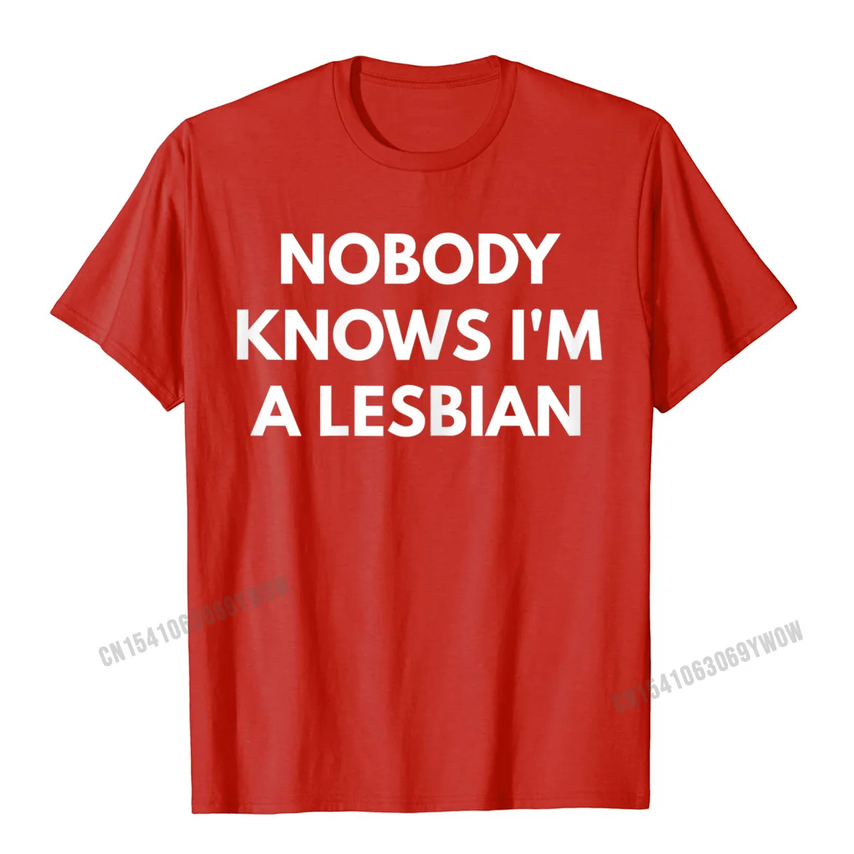 Design Casual T Shirts for Men 100% Cotton Labor Day Tops T Shirt Birthday Tshirts Short Sleeve Fashionable Crewneck Womens Nobody Knows Im a Lesbian t-shirt - LGBT Pride Shirts__407 red