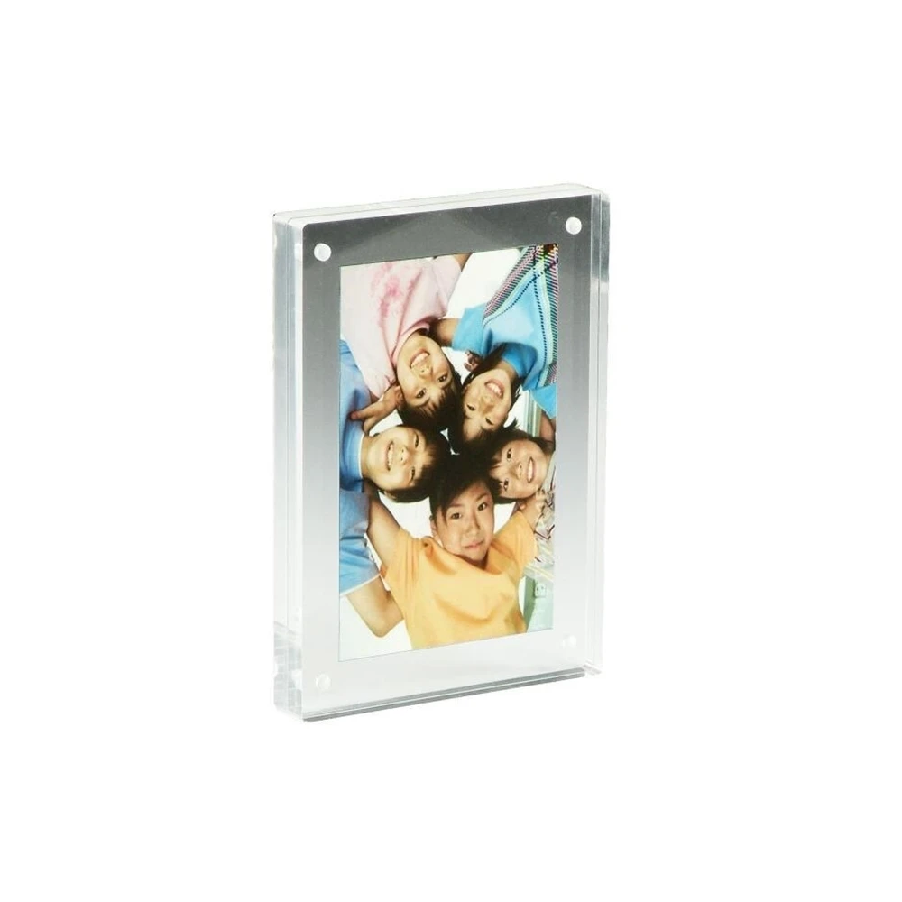 10x15cm Magnetic Picture Frame For Tabletop, Double Sided Box - Clear Acrylic