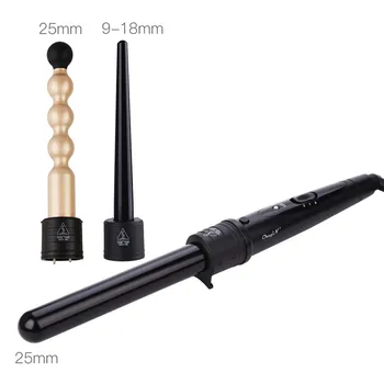 

Multifunctional Hair Culer with 3 Interchangeable Wands Hair Waver for All Hair Lenghths with Temperature Adjusted 45