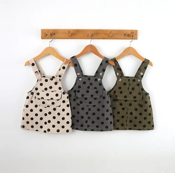 Г., жилеты в горошек в Корейском стиле для девочек весенние модные хлопковые платья для маленьких девочек от 0 до 3 лет