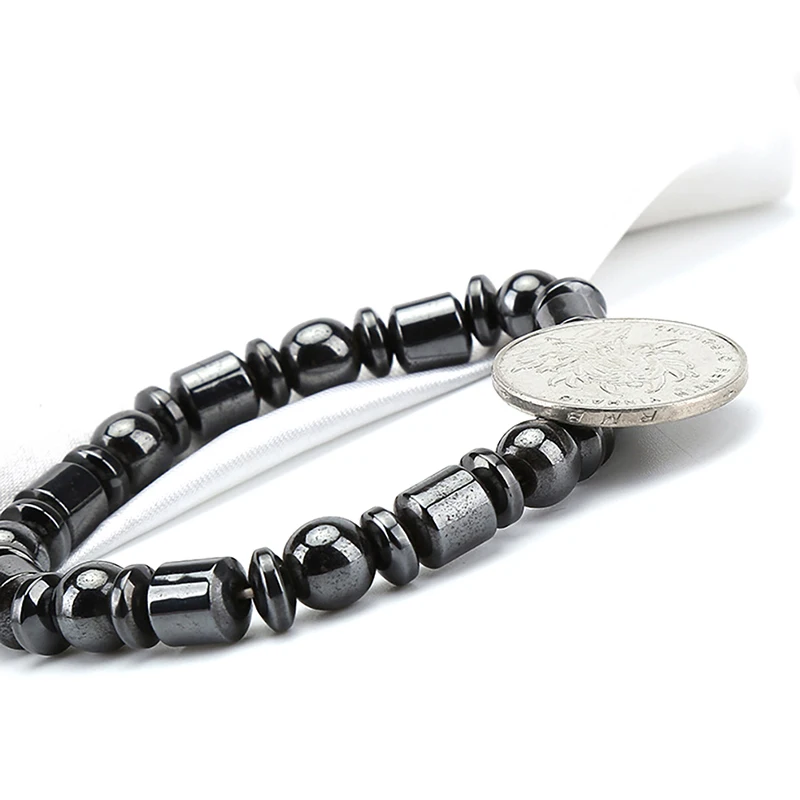 Черный камень (магнитный) браслет из бисера для похудения руки запястья цепной браслет украшение медицинское обслуживание ювелирные