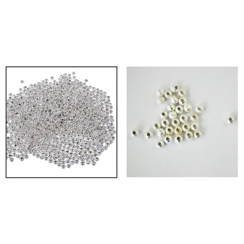 

1100 Pcs Beads: 100Pcs Spacer Beads Findings Stardust Silver Plated Base Round 4Mm for Making & 1000Pcs m Beads