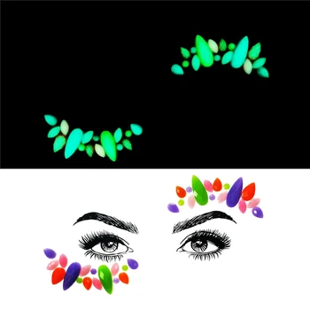 

Face Crystal Stickers Eye Luminous Glitter Tattoo Stickers Face Jewels Gems Music Festival Party Makeup Tool Body Jewels Woman