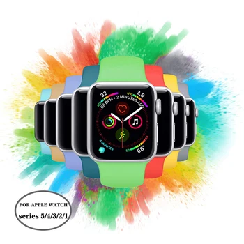 

sport strap for apple watch band 42mm 38mm apple watch 4 5 bracelet 44mm 40mm iwatch watchband series 5/4/3/2/1 silicone belt