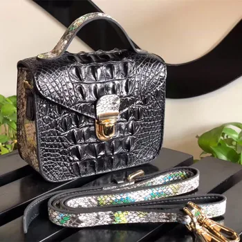 

Genuine Crocodile Skin Women's Messenger Bag Lady Mini Purse Handbag Authentic Alligator Leather Female Crossbody Shoulder Bag