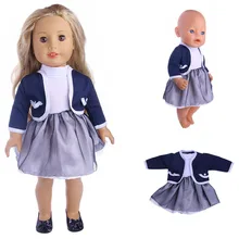 18 дюймов американский платье куклы набор 2 шт. пальто+ рубашка Кукла Reborn Одежда Костюм для 17 дюймов 43 см для ухода за ребенком для мам одежда для малышей на Bron мягкого плюша; аксессуары для куклы