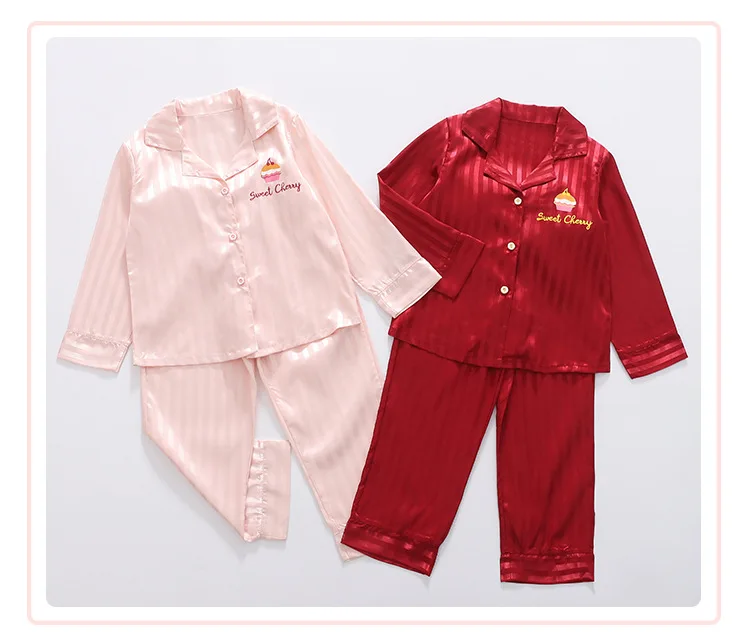 Детский пижамный комплект; коллекция года; сезон весна; Детские пижамы в полоску для девочек; одежда для сна детская одежда домашняя одежда для детей 8-10 лет; детские пижамы
